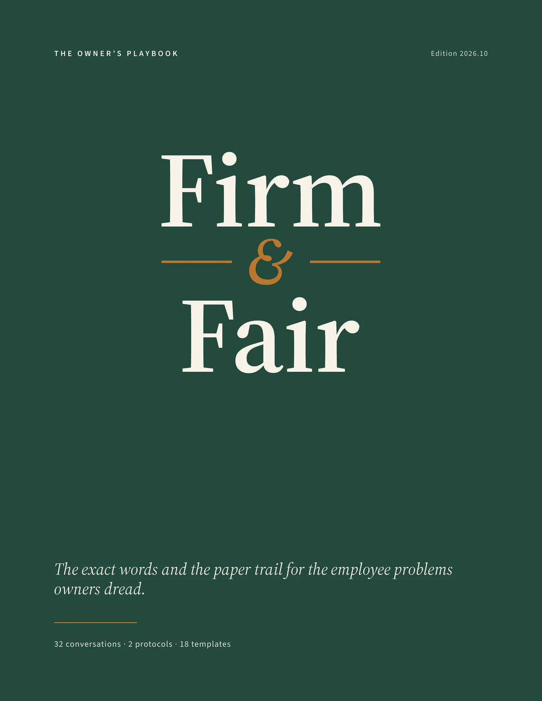 The cover of the Firm & Fair Playbook
