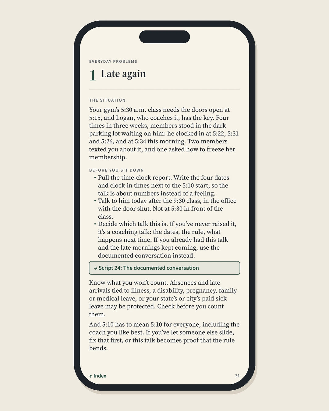 Script 1 in the phone edition of the Playbook
