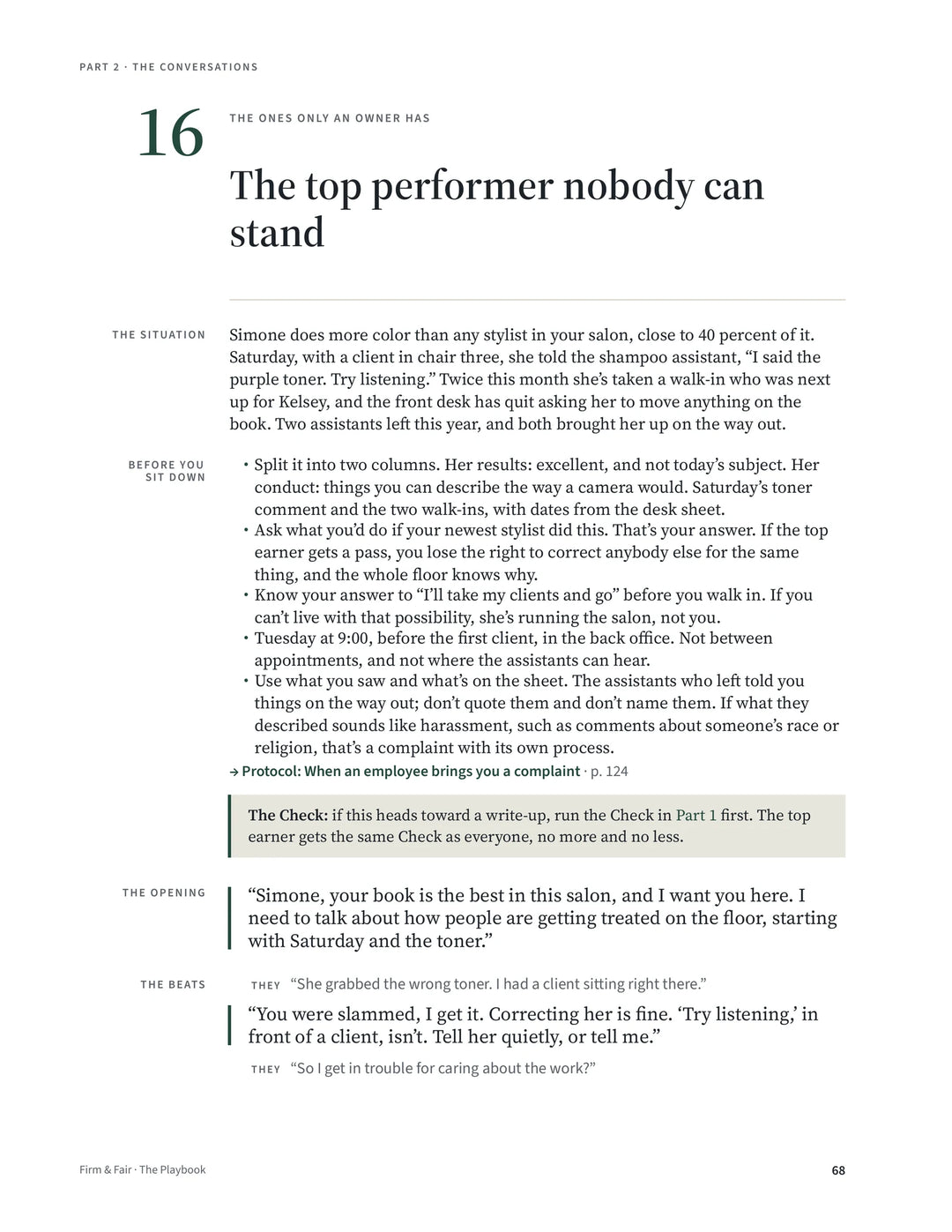 Script 16, The top performer nobody can stand, Playbook page 68